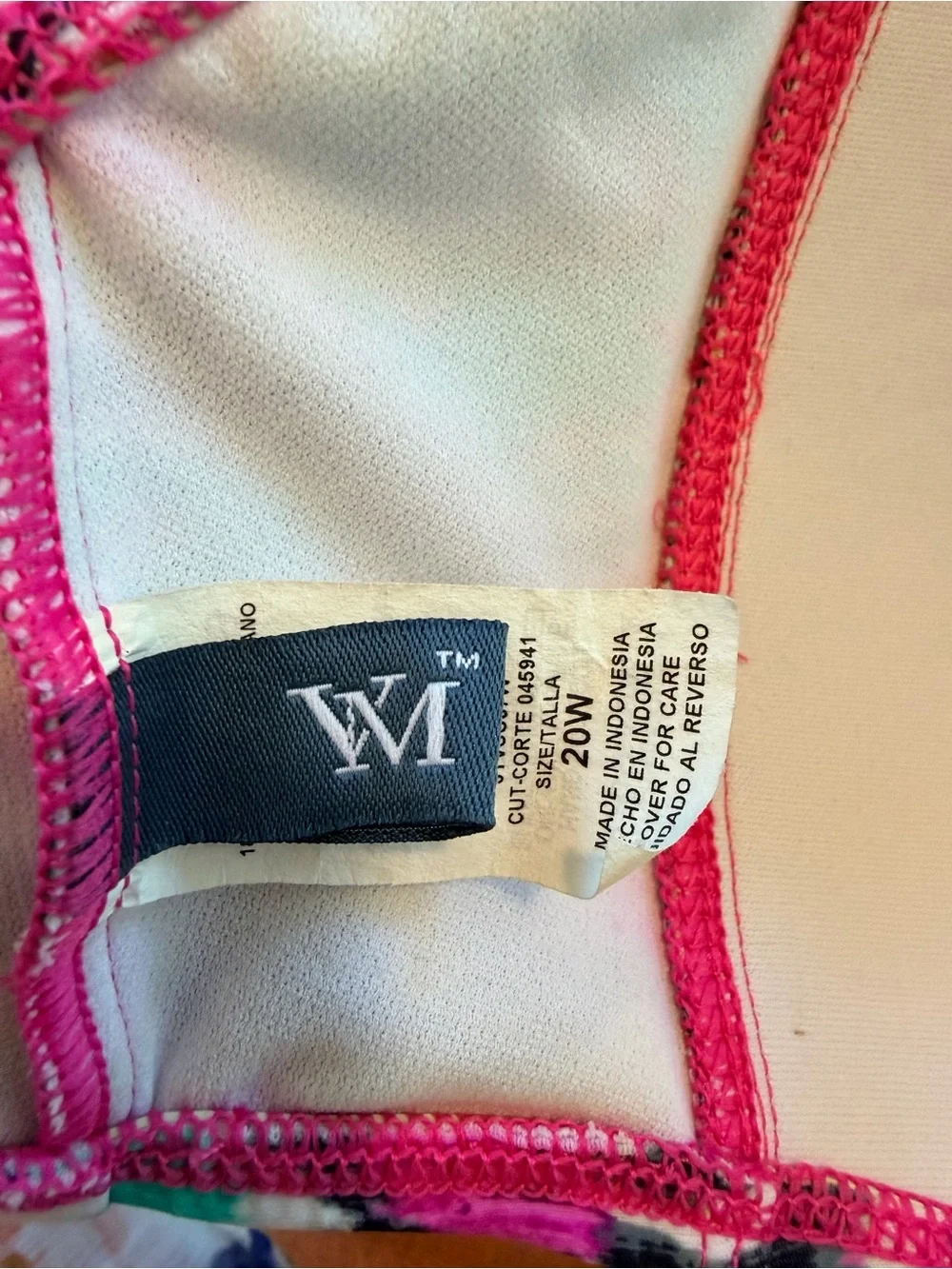 VM Halter Bikini Top in Fuchsia, Teal & Black Abstract Print